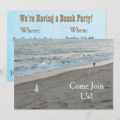 Uitnodiging voor strandfeest kan worden gepersonal (Voorkant / Achterkant)