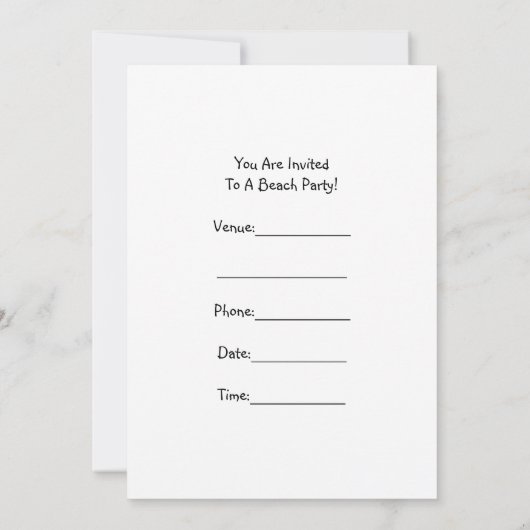 uitnodiging voor strandfeest - leuk strandfeest in (Achterkant)