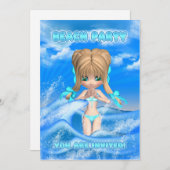 uitnodiging voor strandfeest - leuk strandfeest in (Voorkant / Achterkant)