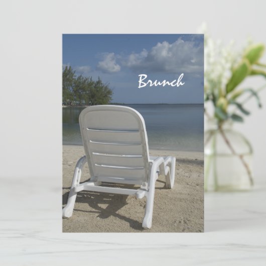 Uitnodiging voor strandloungebanket na de bruiloft (Staand voorkant)