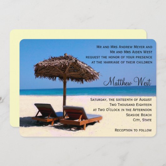 Uitnodiging voor strandstoelen (Voorkant / Achterkant)