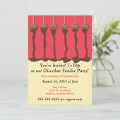 Uitnodiging voor Strawberry & Chocolate Fondue Fee (Staand voorkant)