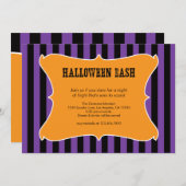 Uitnodiging voor Striped Halloween Party (Voorkant / Achterkant)