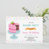 Uitnodiging voor strooicakefeestje (Staand voorkant)