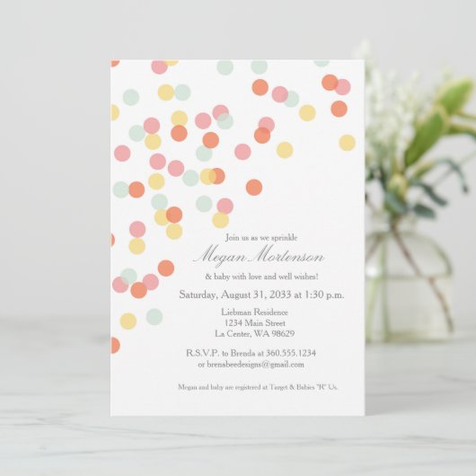 Uitnodiging voor strooidouche (Staand voorkant)