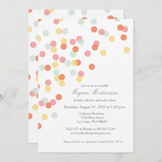 Uitnodiging voor strooidouche (Voorkant / Achterkant)