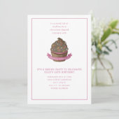 Uitnodiging voor strooigoed- en cupcake bakfeestje (Staand voorkant)