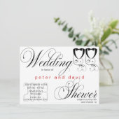 Uitnodiging voor Stropdas met zwarte weduwenwedstr (Staand voorkant)