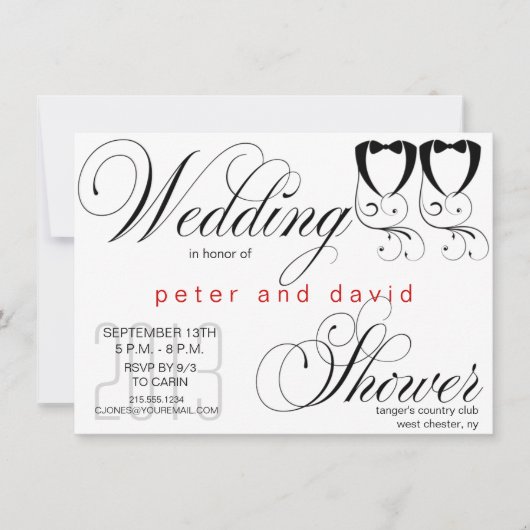 Uitnodiging voor Stropdas met zwarte weduwenwedstr (Voorkant)