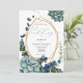 Uitnodiging voor succes en gouden bruiloft (Staand voorkant)