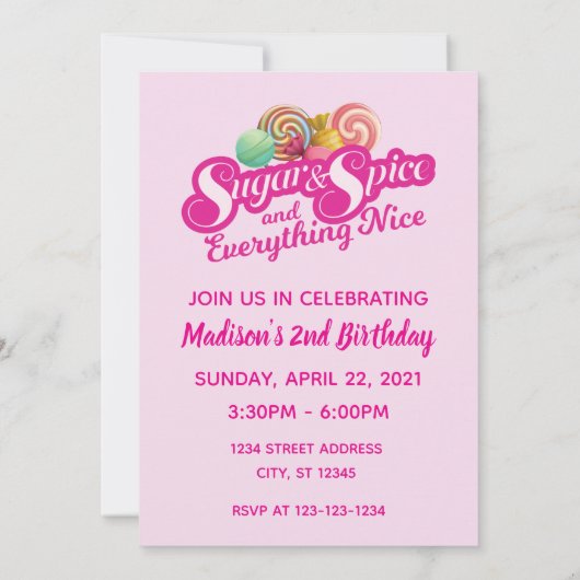 Uitnodiging voor suiker en specerijen (Achterkant)