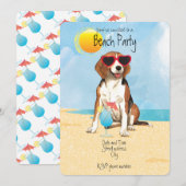 Uitnodiging voor Summer Beagle Beach Party (Voorkant / Achterkant)