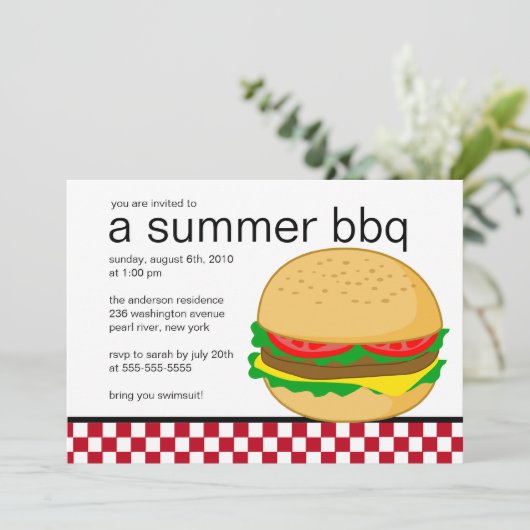 Uitnodiging voor Summer Party BBQ (Staand voorkant)