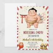 Uitnodiging voor sumo-verjaardagsfeest (Voorkant / Achterkant)
