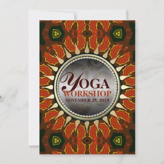 Uitnodiging voor Sun Batik Earth Yoga Workshop (Voorkant)