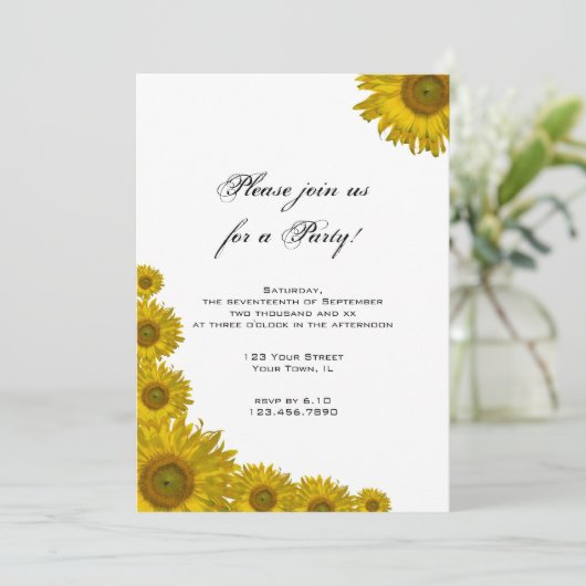 Uitnodiging voor Sunflower Edge (Staand voorkant)