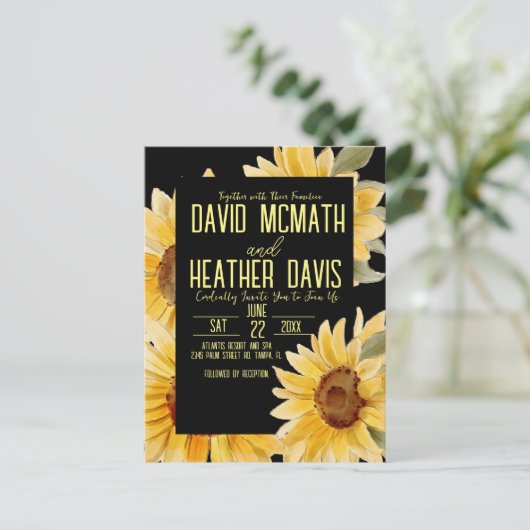 Uitnodiging voor Sunflower Weddenschap (Staand voorkant)