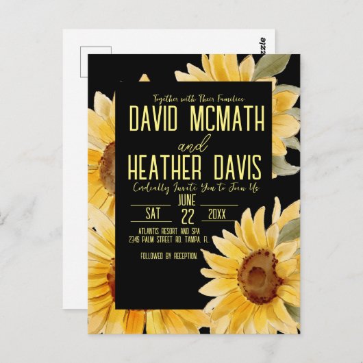 Uitnodiging voor Sunflower Weddenschap (Voorkant / Achterkant)
