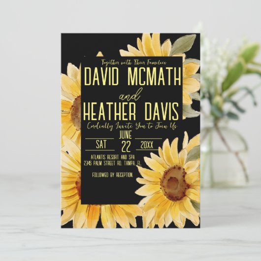 Uitnodiging voor Sunflower Weddenschap (Staand voorkant)
