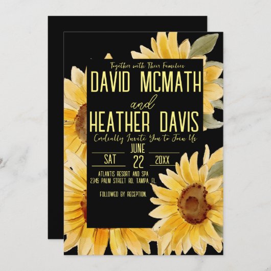 Uitnodiging voor Sunflower Weddenschap (Voorkant / Achterkant)