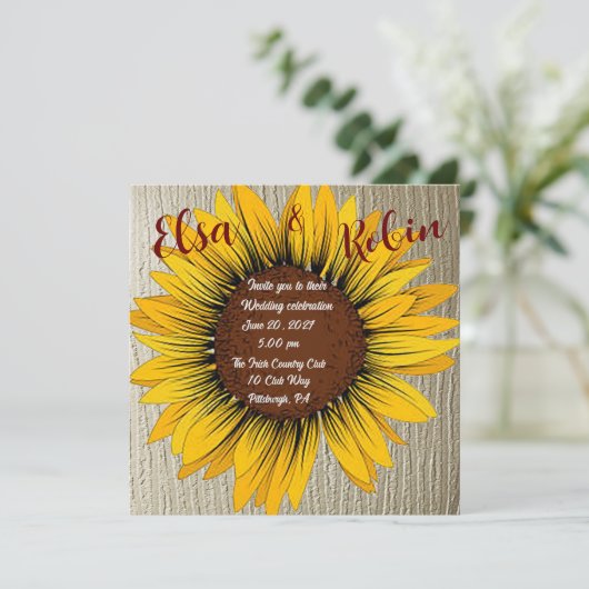Uitnodiging voor Sunflower Weddenschap (Staand voorkant)