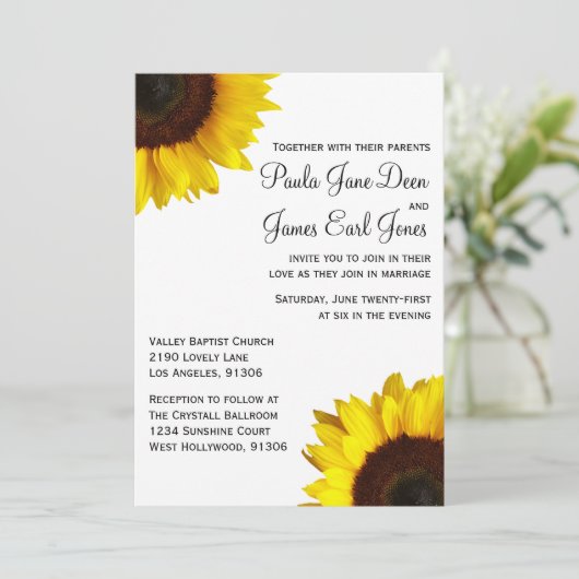 Uitnodiging voor Sunflower Weddenschap (Staand voorkant)