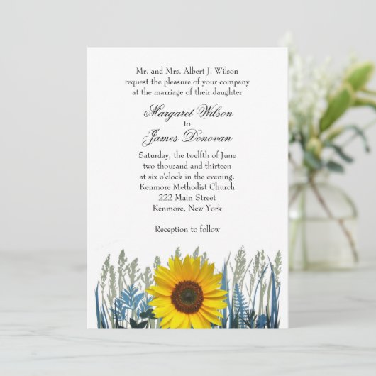 Uitnodiging voor Sunflower Weddenschap (Staand voorkant)