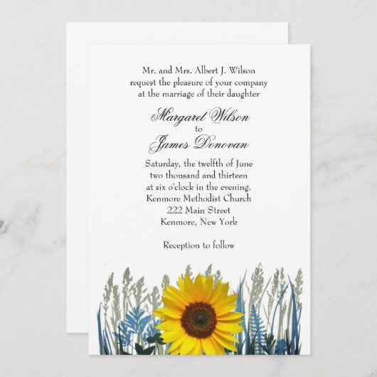 Uitnodiging voor Sunflower Weddenschap (Voorkant / Achterkant)