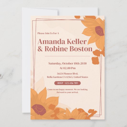 Uitnodiging voor Sunflower Weddenschap (Voorkant)