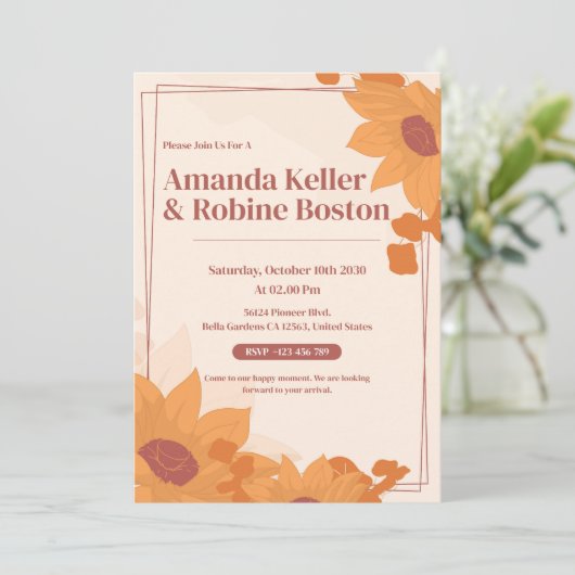 Uitnodiging voor Sunflower Weddenschap (Staand voorkant)