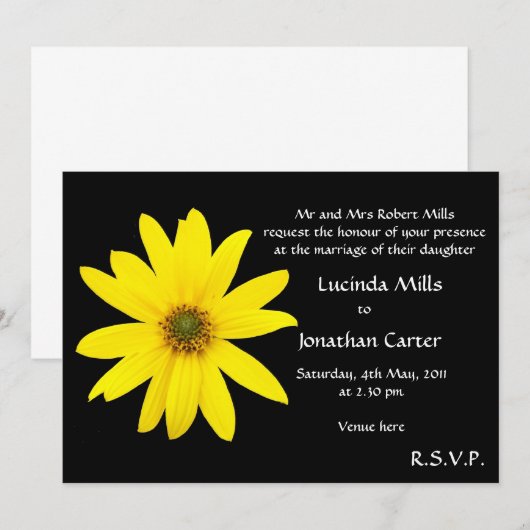 Uitnodiging voor Sunflower Weddenschap (Voorkant / Achterkant)