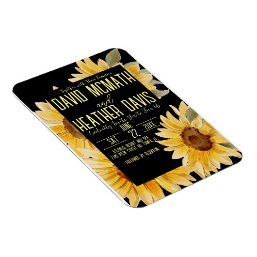 Uitnodiging voor Sunflower Weddenschap Magneet (Rechterzijde)