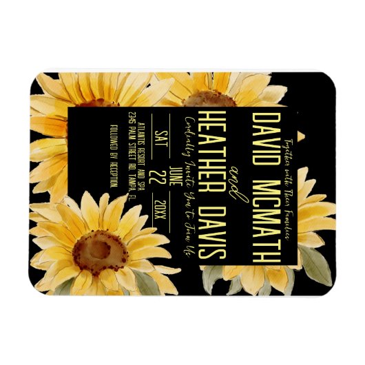 Uitnodiging voor Sunflower Weddenschap Magneet (Horizontaal)