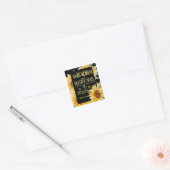 Uitnodiging voor Sunflower Weddenschap Vierkante Sticker (Envelop)