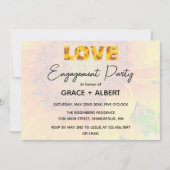 Uitnodiging voor Sunflower Yellow LOVE Engagement  (Voorkant)