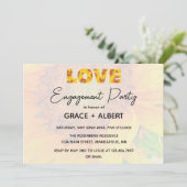 Uitnodiging voor Sunflower Yellow LOVE Engagement  (Staand voorkant)