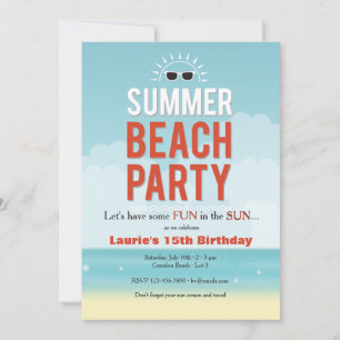 Uitnodiging voor Sunny Summer Beach Party