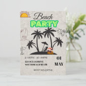 Uitnodiging voor Sunset Beach Feest (Staand voorkant)
