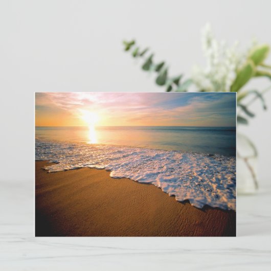 Uitnodiging voor Sunset Beach Weddenschap (Staand voorkant)