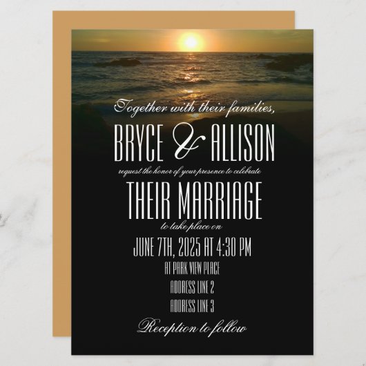 Uitnodiging voor Sunset Beach Weddenschap (Voorkant / Achterkant)