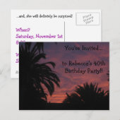 Uitnodiging voor Sunset Briefkaart (Voorkant / Achterkant)