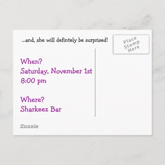 Uitnodiging voor Sunset Briefkaart (Achterkant)