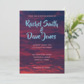 Uitnodiging voor Sunset Wedding (Staand voorkant)