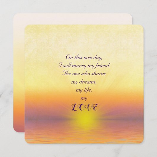 Uitnodiging voor Sunset Wedding (Voorkant / Achterkant)