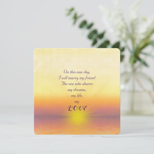 Uitnodiging voor Sunset Wedding (Staand voorkant)