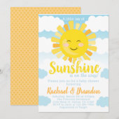 Uitnodiging voor Sunshine Baby shower (Voorkant / Achterkant)