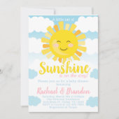 Uitnodiging voor Sunshine Baby shower (Voorkant)