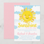 Uitnodiging voor Sunshine Baby shower (Voorkant / Achterkant)