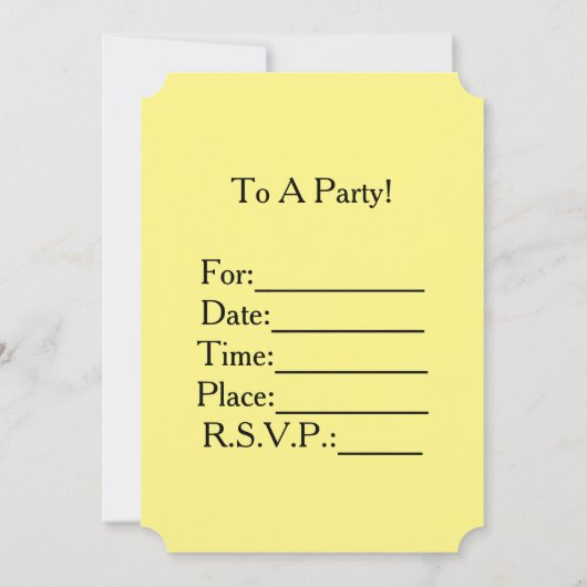 Uitnodiging voor Sunshine Party (Achterkant)