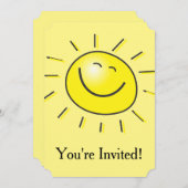 Uitnodiging voor Sunshine Party (Voorkant / Achterkant)